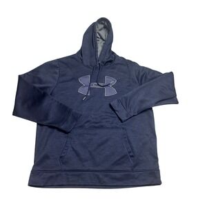 Under Armour Storm Cold Gear Hoodie Mens XXL Blue Heathered Pullover Sweatshirt